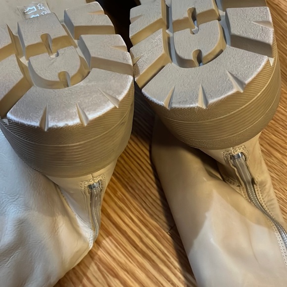 New Free People Emma Natural Leather ruched Platform Combat Boots size 40 or 10 - Picture 11 of 16